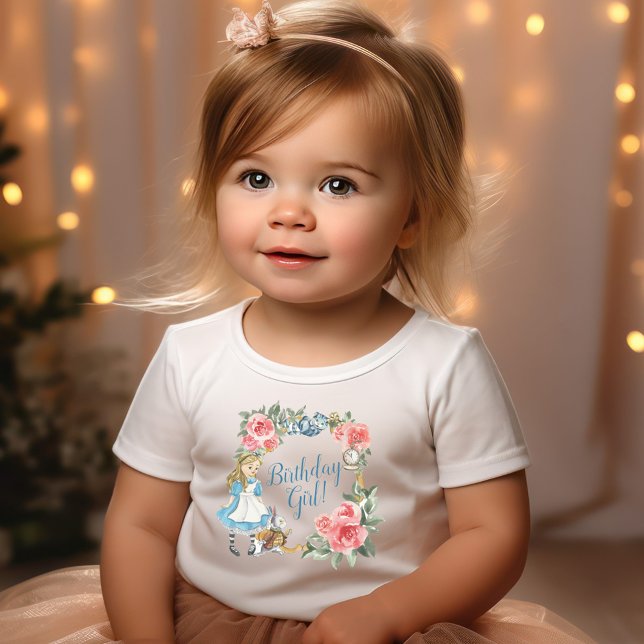 Camiseta De Bebé Alicia en el Chica de cumpleaños de Australia (Alice in Onederland Birthday Girl Baby T-Shirt
)