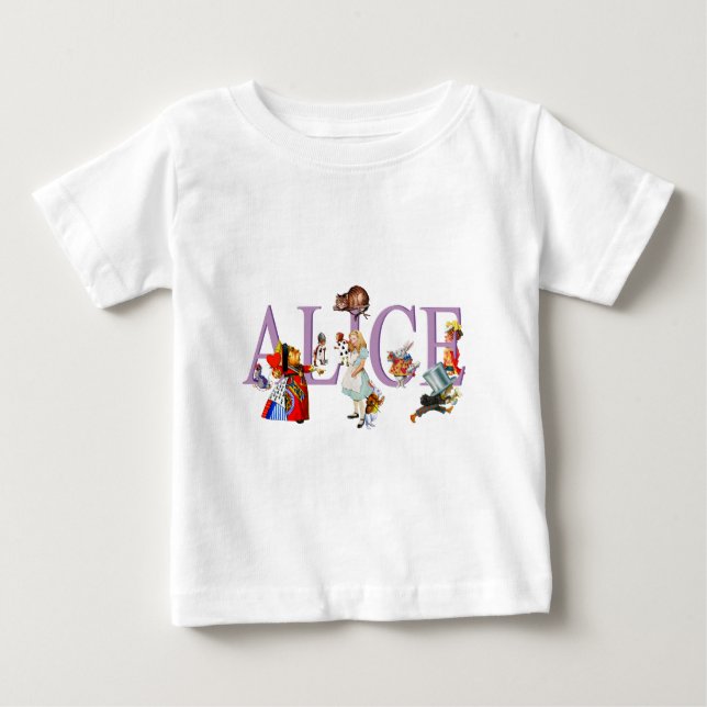 Camiseta De Bebé Alicia en el país de las maravillas y amigos (Anverso)