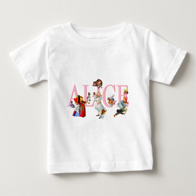 Camiseta De Bebé Alicia en el país de las maravillas y amigos (Anverso)