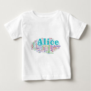 Camiseta De Bebé Alicia en nube de la palabra del país de las
