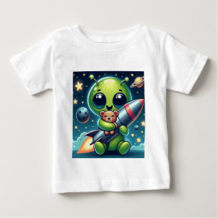 CAMISETA DE BEBÉ ALIEN CON COHETES