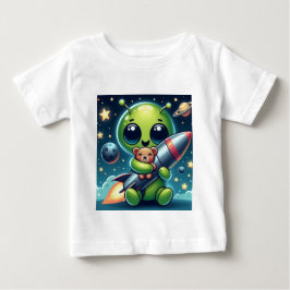 CAMISETA DE BEBÉ ALIEN CON UN COHETE