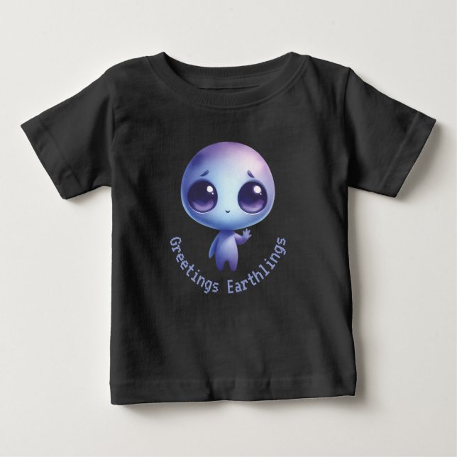 Camiseta De Bebé Alien - Greetings Earthlings (Anverso)