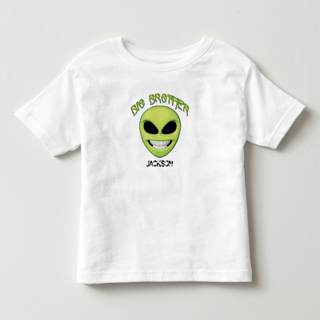 Camiseta De Bebé Alien Head Big Brother Personalizado (Anverso)