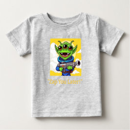Camiseta De Bebé Alien verde gracioso con Ray Gun | Personalizado S
