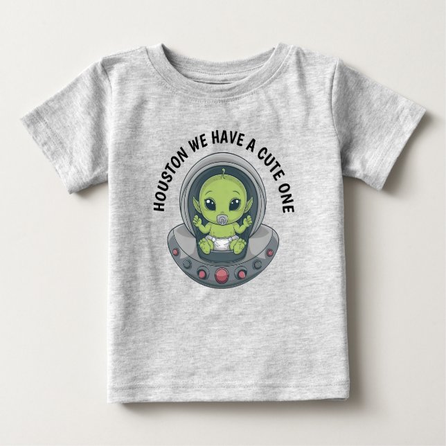 Camiseta De Bebé Alienígena bebé en OVNI (Anverso)