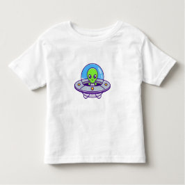 Camiseta De Bebé Alienígena lindo volando en OVNI