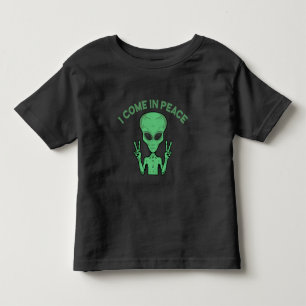 Camiseta De Bebé Alienígena Verde Vengo En Paz Extraterrestre OVNI