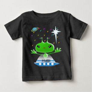 Camiseta De Bebé Alienígenas del espacio ultraterrestre verde lindo