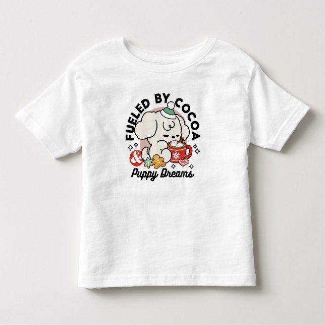 Camiseta De Bebé Alimentado por los sueños de cacao y cachorro - Pe (Anverso)