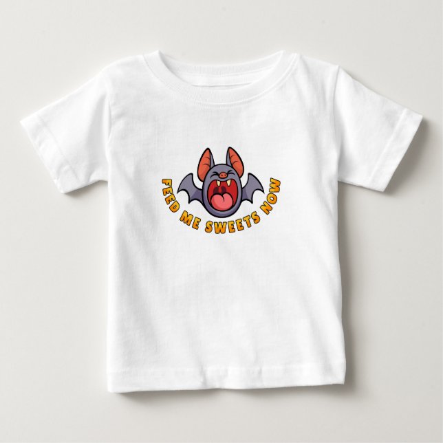 Camiseta De Bebé Aliméntame con dulces ahora (Anverso)