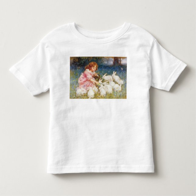 Camiseta De Bebé Alimentando a los conejos (Anverso)