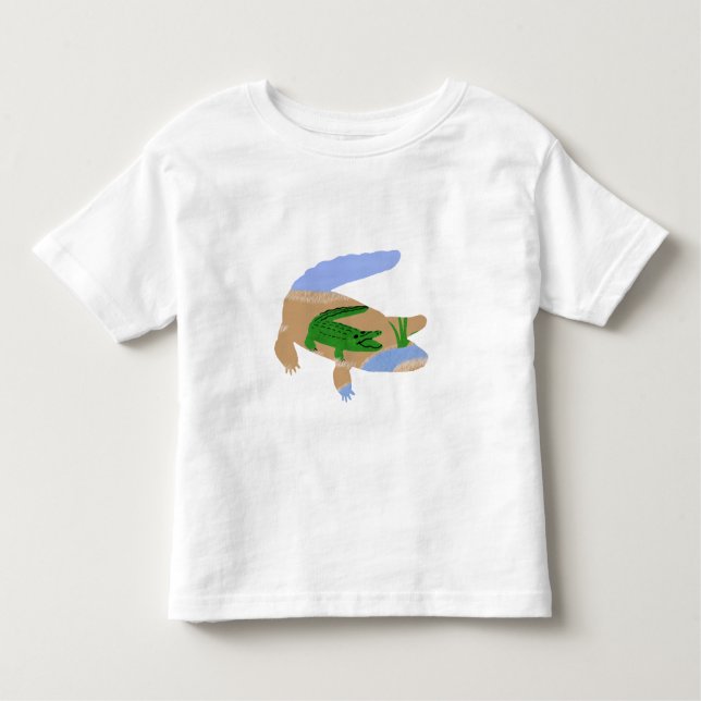 Camiseta De Bebé Alligator Green Whimsical Personalizado Art (Anverso)