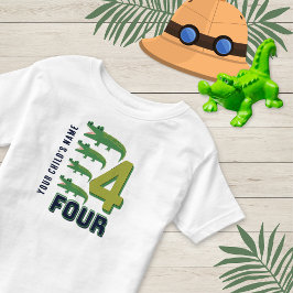 Camiseta De Bebé Alligator Número Cuatro Cuta Personalizada