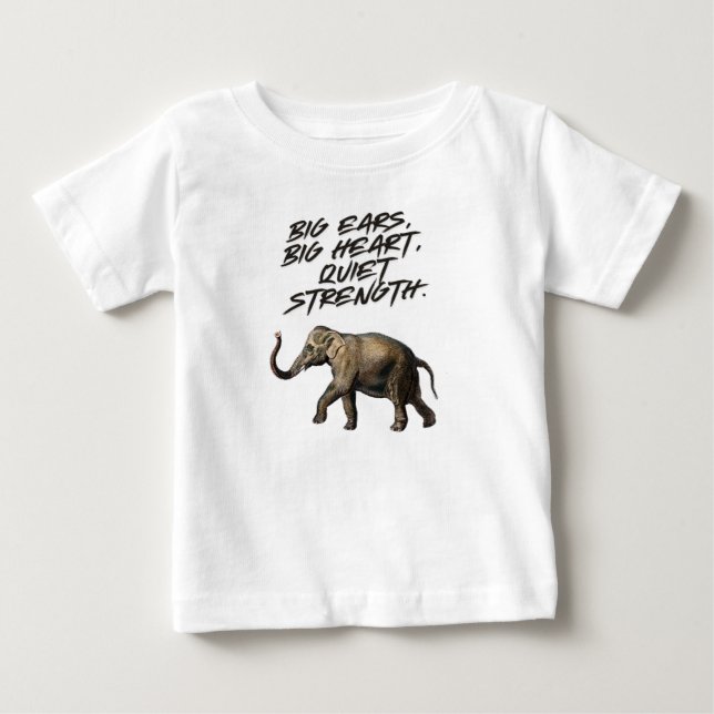 Camiseta De Bebé Alma de la selva. Corazón de elefante. (Anverso)