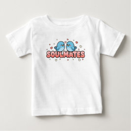Camiseta De Bebé Almas gemelas: Pájaros azules Kawaii Amor Pastel