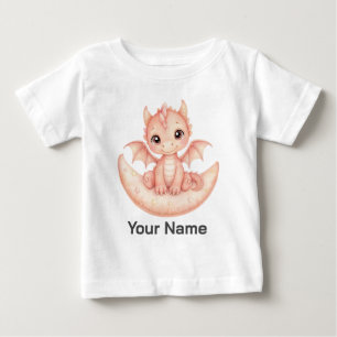 Camiseta De Bebé Almohada de dragón rosa lindo personalizado en la 