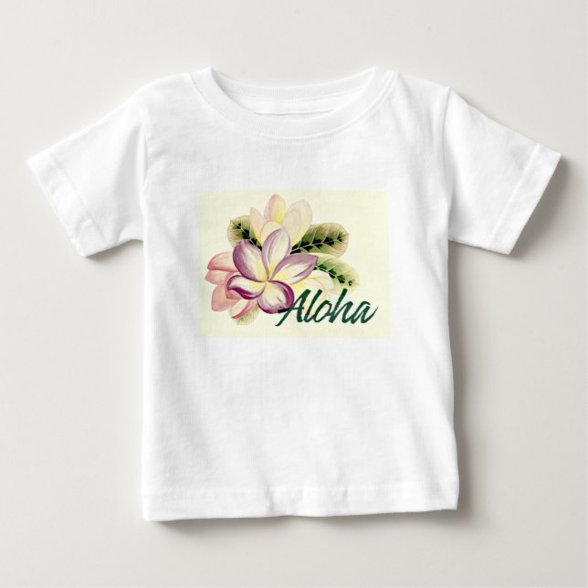 Camiseta De Bebé Aloha Plumeria (Anverso)