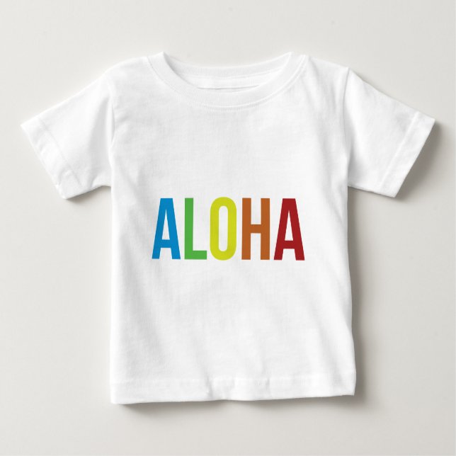 Camiseta De Bebé Aloha Rainbow (Anverso)