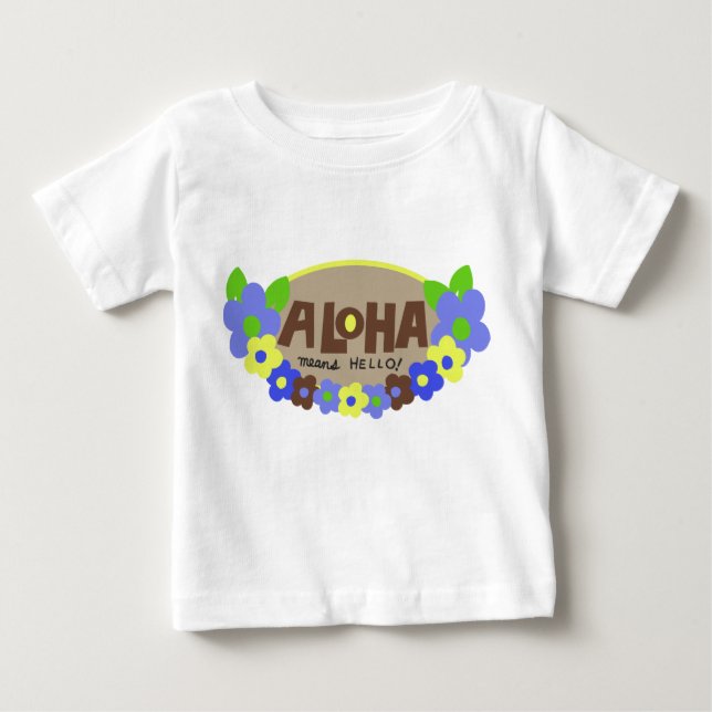 Camiseta De Bebé Aloha significa Hola Floral hawaiana (Anverso)