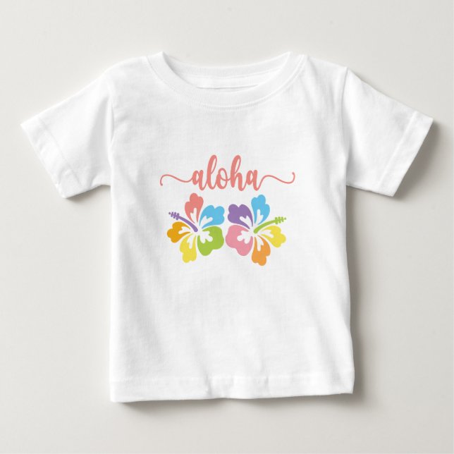 Camiseta De Bebé Aloha Summer Pastel (Anverso)