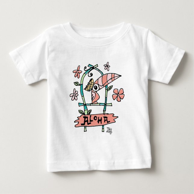 Camiseta De Bebé Aloha Tiki Bird Shirt (Anverso)