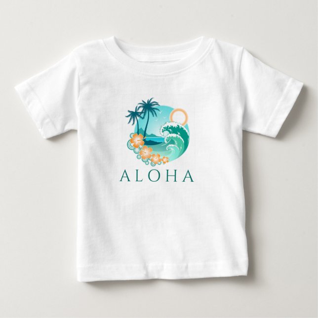 Camiseta De Bebé Aloha Tropical (Anverso)