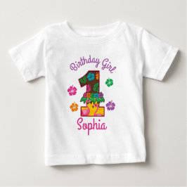 Camiseta De Bebé Aloha verano hawaiano primer Chica de cumpleaños u