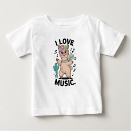 Camiseta De Bebé Alpaca love music