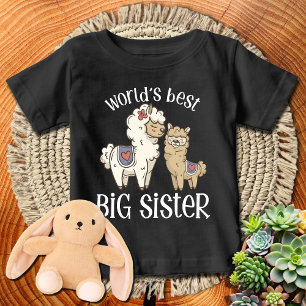 Camiseta De Bebé Alpacas La Mejor Hermana Mayor del Mundo