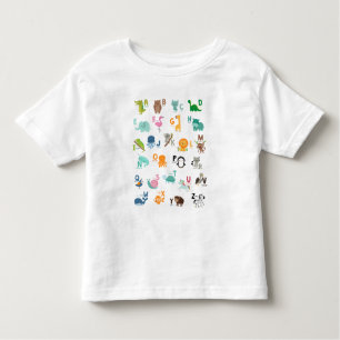 Camiseta De Bebé Alphabet Animal Doodle