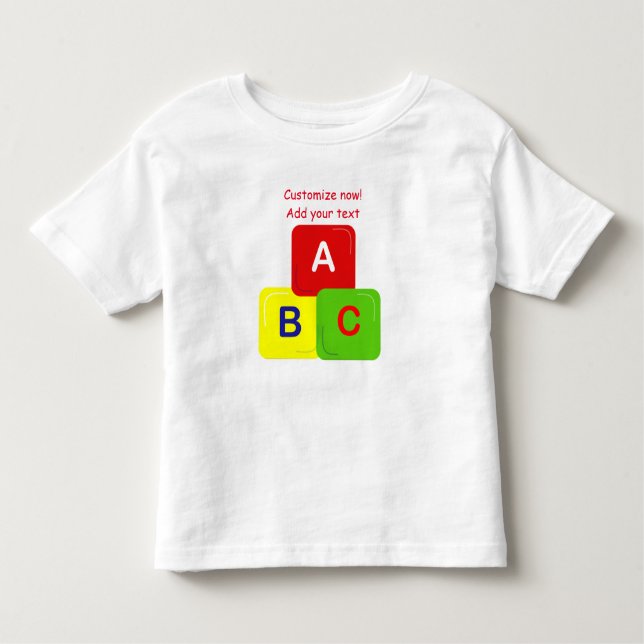 Camiseta De Bebé Alphabet bloquea al pequeño Personalizar de camise (Anverso)