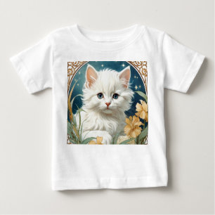 Camiseta De Bebé Alphonse Mucha Art Nouveau Kitten