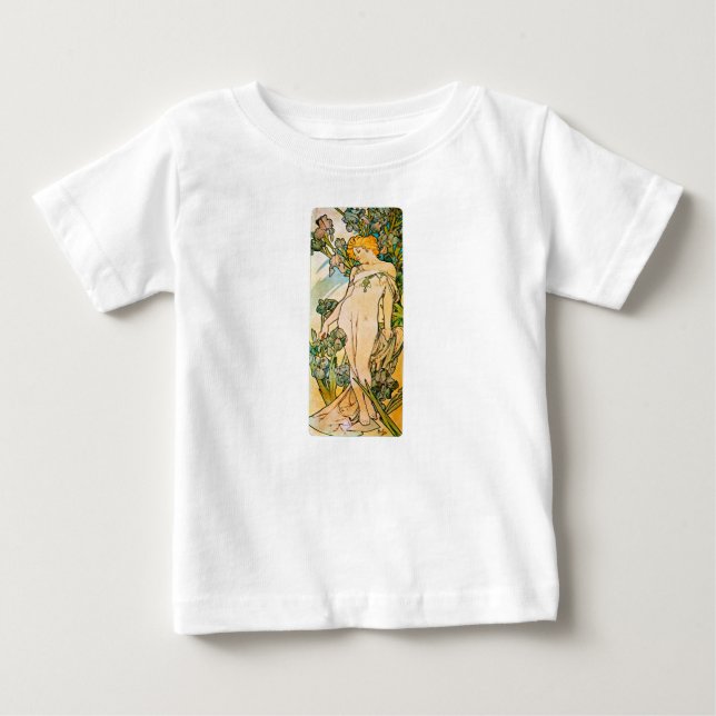 Camiseta De Bebé Alphonse Mucha - Iris WB (Anverso)