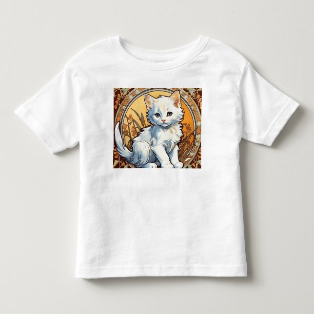 Camiseta De Bebé Alphonse Mucha Style Cat (Anverso)