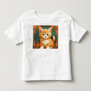 Camiseta De Bebé Alphonse Mucha Style Naranja Cat