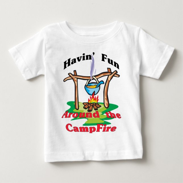 Camiseta De Bebé Alrededor de la hoguera (Anverso)