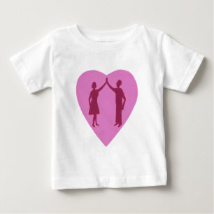 Camiseta De Bebé Alta cinco, masculinas y femeninas siluetas en un
