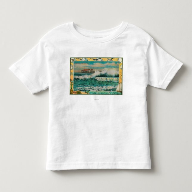 Camiseta De Bebé Alta marea en Long Beach, California (Anverso)