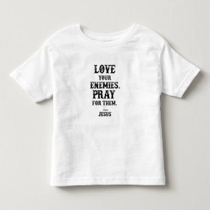 Camiseta De Bebé Ama a Tus Enemigos Versículo Bíblico Cita de Jesús