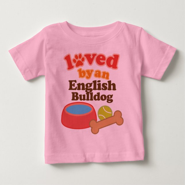 Camiseta De Bebé Amado por un bulldog inglés (raza del perro) (Anverso)