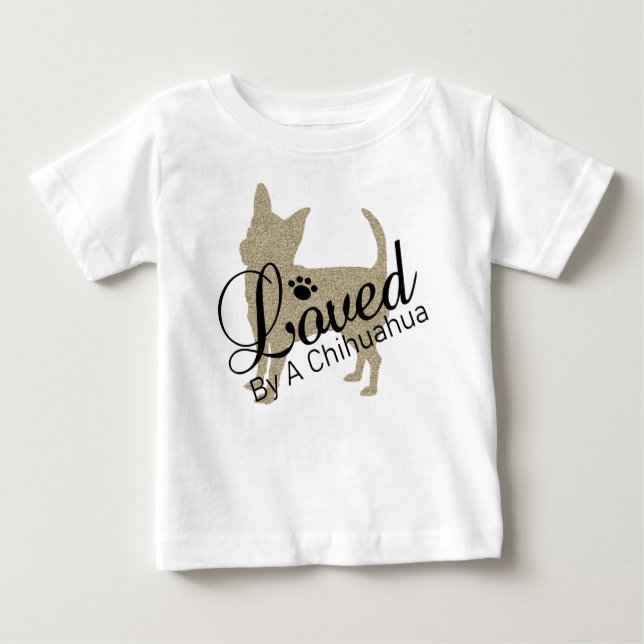 Camiseta De Bebé Amado Por Un Tee Bebé Chihuahua (Anverso)
