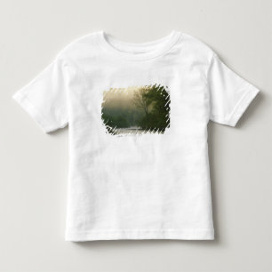 Camiseta De Bebé Amanecer a través de la niebla visto desde Red Blu