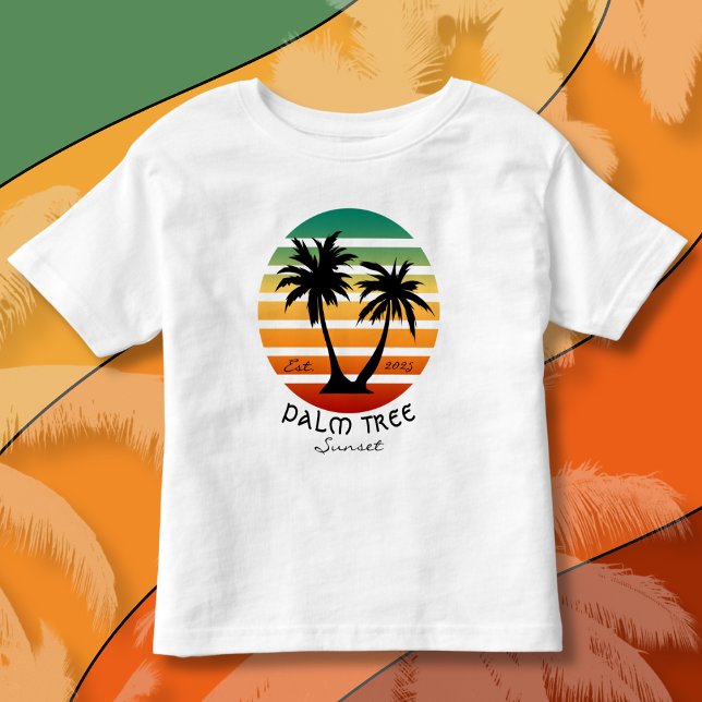 Camiseta De Bebé Amanecer de árbol de palmas (Palm Tree Sunset T-Shirt)