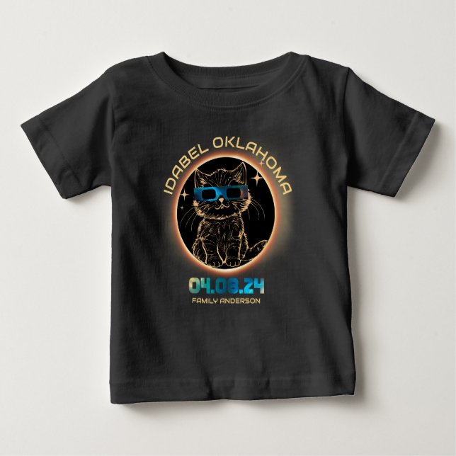 Camiseta De Bebé Amante de gatos de Idabel Oklahoma Eclipse Solar T (Anverso)