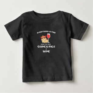 Camiseta De Bebé Amante del vino de regalo de cerdo de Guinea