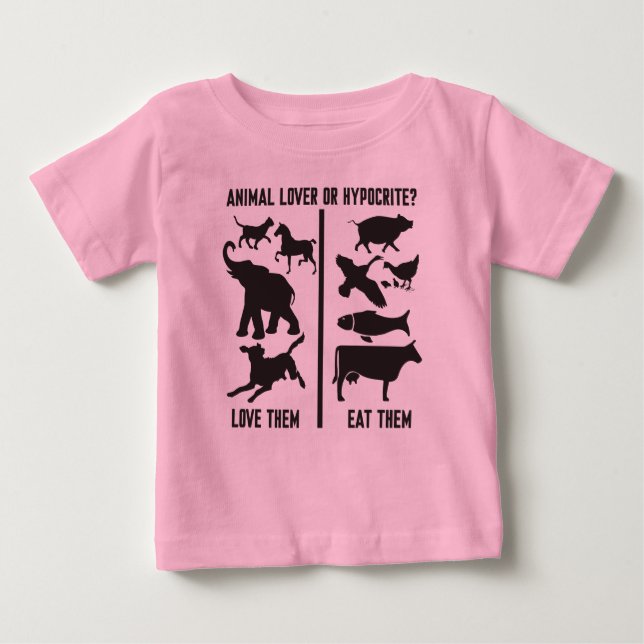 Camiseta De Bebé ¿Amante o hipócrita animal? (Anverso)