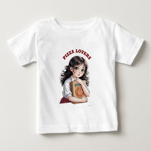 Camiseta De Bebé Amantes de la pizza (Anverso)