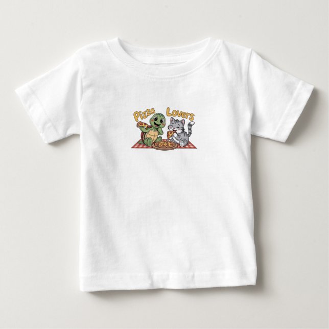 Camiseta De Bebé Amantes de la pizza (Anverso)