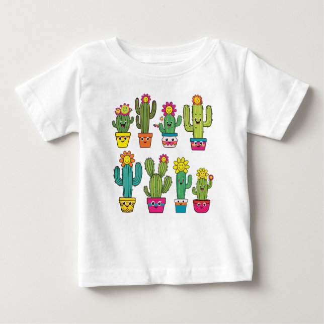 Camiseta De Bebé Amantes de los cactus adorables (Anverso)